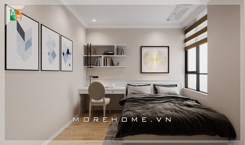Ấn tượng với mẫu thiết kế phòng ngủ gần cửa sổ lớn đón ánh nắng tự nhiên dành cho chung cư, nhà phố, biệt thự hiện đại, bố trí nội thất căn phòng khoa học và hợp lý.