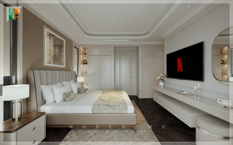 Tab đầu giường trang trí hiện đại, có màu trắng và làm bằng gỗ tự nhiên, sẽ làm nổi bật không gian cất trữ và giúp gọn gàng những món đồ của bạn với nắp thẩm mỹ.